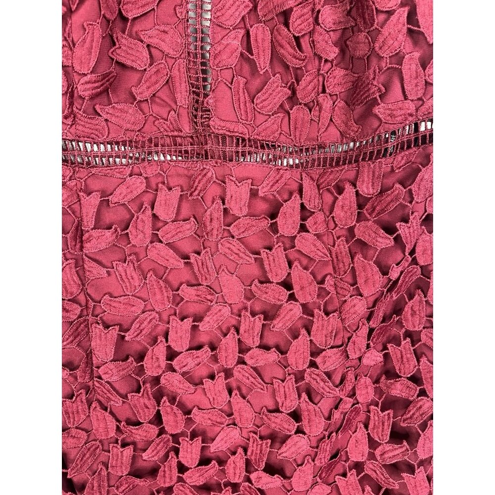 BARDOT Women's Wine Lace Halter Neck Bodycon Gemma Midi Dress US 6 - Picture 3 of 7